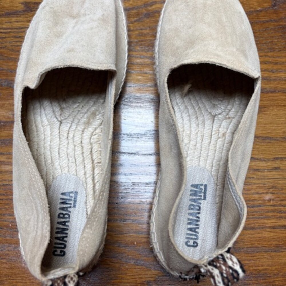Guanabana espadrilles tan suede size 45 (US size 11) great condition